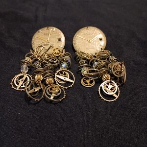 Steampunk Gear Dangle Earrings